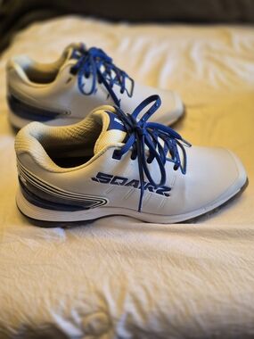 SQAIRZ Speed Bold Mens White & Blue Men's Athletic Golf Shoes 10 Like New